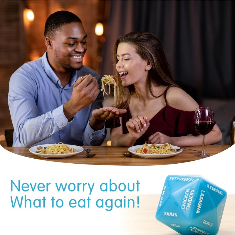 Itera Dinner Dice Version 2- for Couples Takeout Date Night Ideas 2"x2"x2" Decision Dice in Blue - Image 5